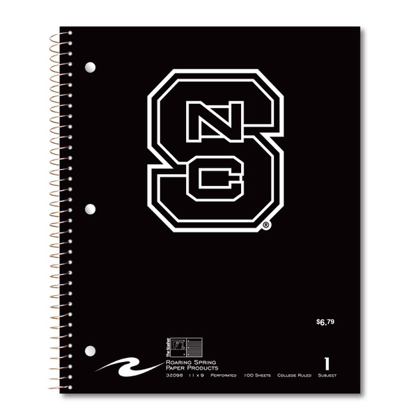 Imprinted 1 Subject Notebook - Blac